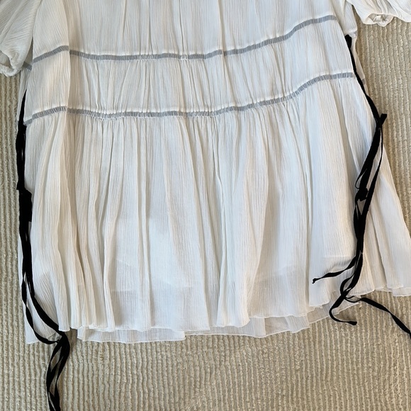 EUC Erdem Lilwen gathered crepon blouse US 12/UK 16 - Picture 7 of 11